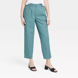 Women's High-Rise Tapered Ankle Chino Pants - A New Day™ Teal XL
