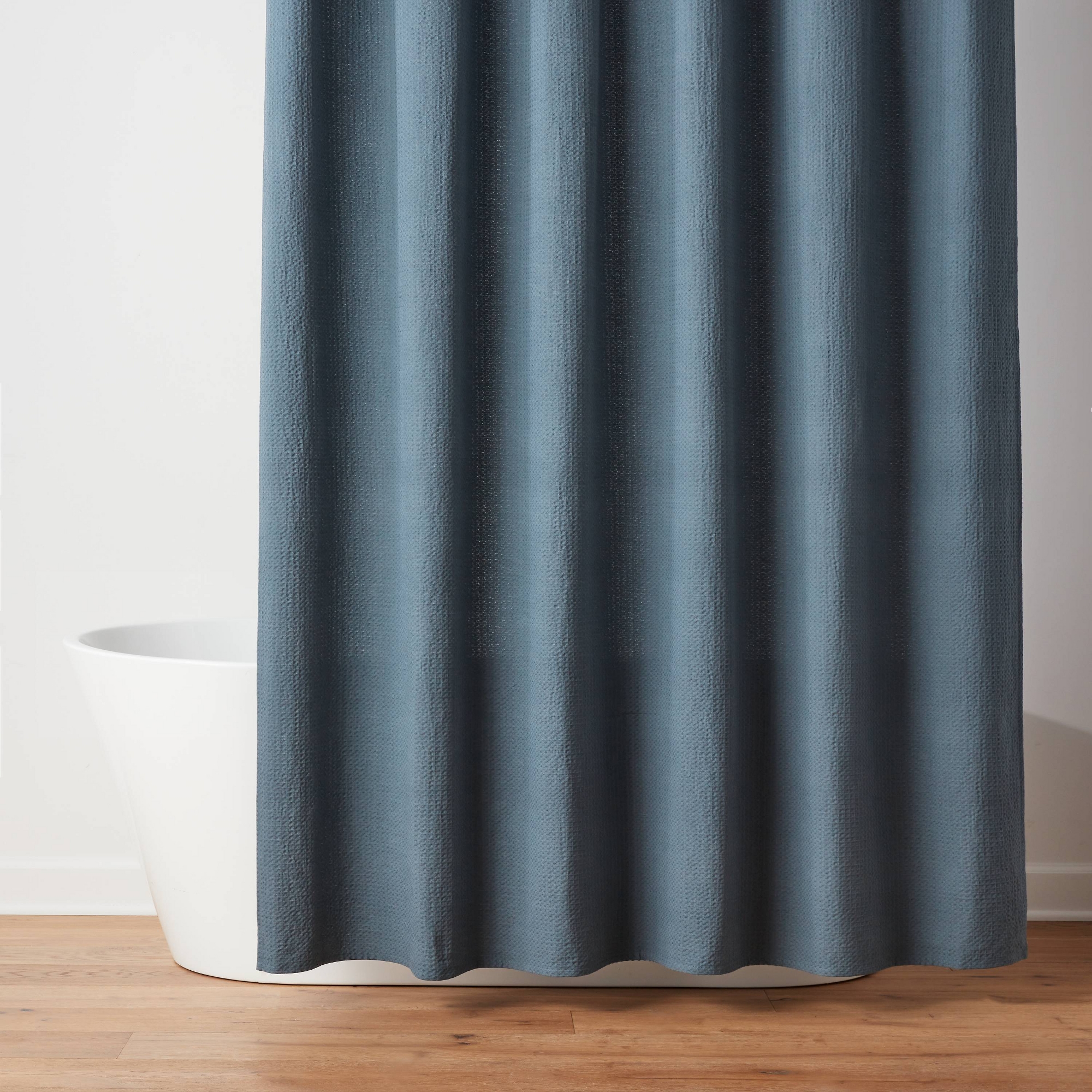 Waffle Weave Shower Curtain Dark Blue- Threshold™