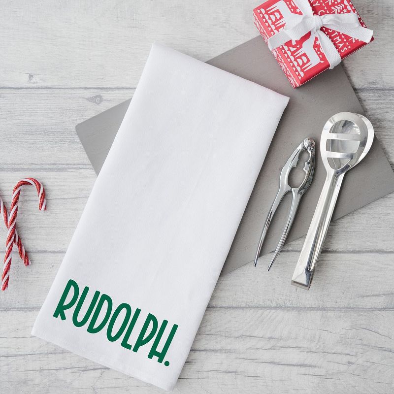 City Creek Prints Rudolph Bold Tea Towels - White, 2 of 3