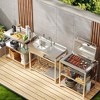 39.4 in. D x 19.7 in. W x 39 in. H Freestanding Laundry/Utility Sink Silver Kitchen Sink with Left Bowl - 4 of 4