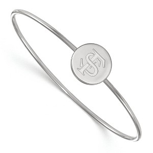 Black Bow Jewelry Sterling Silver Florida State Seminoles NCAA Bangle Bracelet 7 Inch - 1 of 3