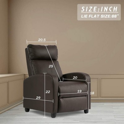 Brown Faux Leather Swivel Recliner with Manufactured Wood Frame