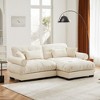 93.7" Velvet Modular L-Shaped Sectional Sofa with Bolstered Armrests and Ottoman for Small Living Room - 3 of 4