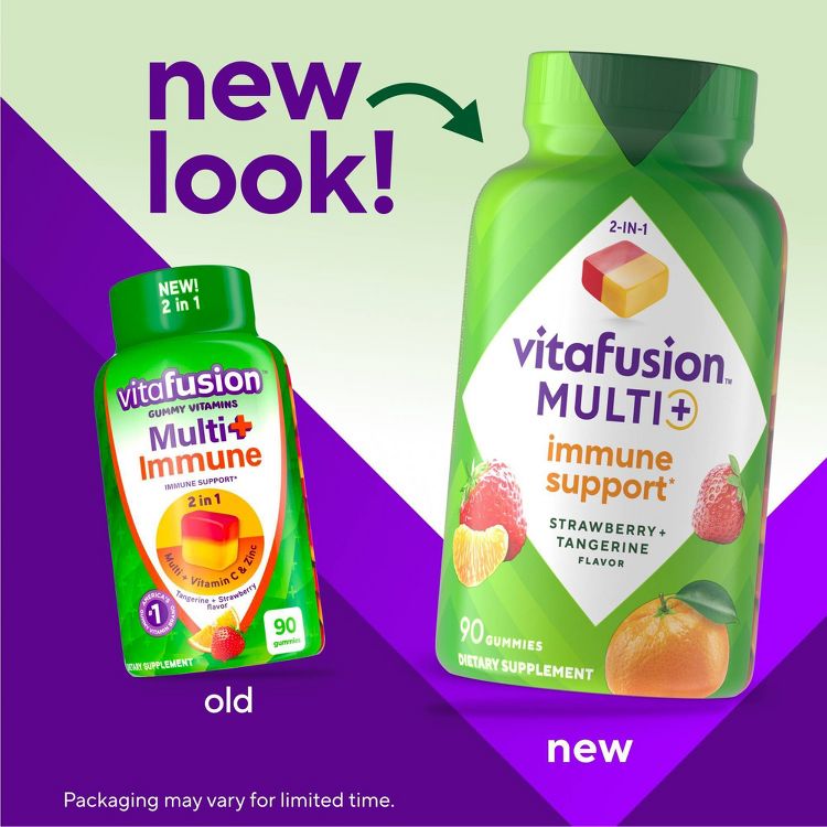 Vitafusion Multi+Immune Gummies - 90ct: Dietary Supplement with Zinc & Citrus Flavor, 90 Chewable Gummies, 4 of 10