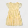 Girls' Adaptive Tiered Short Sleeve Dress - Cat & Jack™ Yellow - image 2 of 3