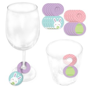 Big Dot of Happiness Spring Easter Bunny - Happy Easter Party Paper Beverage Markers for Glasses - Drink Tags - Set of 24 - 1 of 4