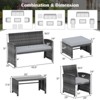 Costway 6PCS Patio Furniture Set Outdoor Sectional Conversation PE Rattan Sofa Set Black/Gray/Navy/Red/White/Turquoise - 3 of 4