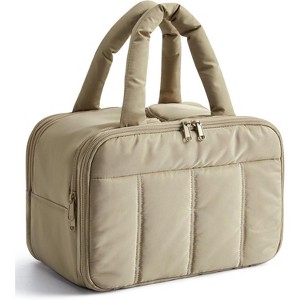 Travel Toiletry Bag, Puffy Large Toiletry Bag for Women, Lightweight Cosmetic Makeup Bag Organizer with Handle - 1 of 4