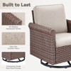 Buenhomino Patio Conversation Set 5-Pieces Wicker Outdoor Furniture Conversation Set with 3-Seat Sofa, 2 Swivel Rocker Chairs, 2 Ottomans - 4 of 4