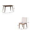 5 PCS Mid-Century Modern Dining Set,  Dining Table with Rectangular Faux Wood Top, 4 Upholstered Rubber Wood Chairs with Cushions-Coolbibila - 4 of 4