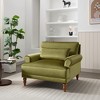 37.8" Polyester Accent Chair with Ergonomic Lumbar Support, Circular Armrests and Luxurious Roman Column Legs - 2 of 4