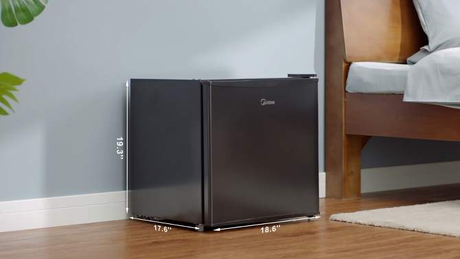 Midea 1.7 cu ft Compact Refrigerator Black, 2 of 7, play video