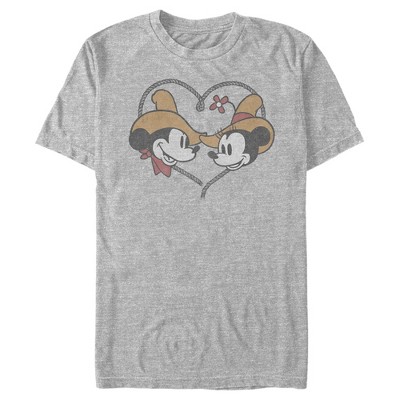 Men's Mickey & Friends Retro Cowboy Lovers T-shirt : Target