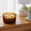 3-Wick Amber Glass Wooden Wick Whiskey and Oak Jar Candle 20 oz -Threshold™ - 2 of 3