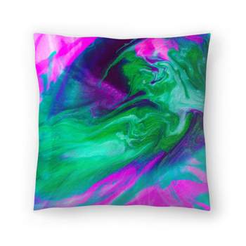 Americanflat Abstract Hot Pink Emerald By Ashley Camille Throw Pillow