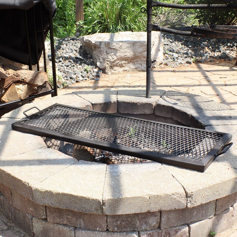 Sunnydaze Outdoor Camping or Backyard Heavy-Duty Steel Round X-Marks Fire Pit Cooking Grilling BBQ Grate - 40", 3 of 9
