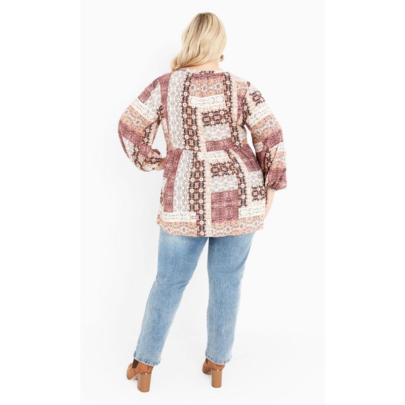 Women's Plus Size Charmed Tunic - brown | AVENUE, 4 of 8