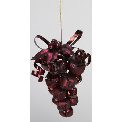 Kurt S. Adler 5" Tuscan Winery Jingle Bell Red Grape Cluster Bunch Christmas Ornament