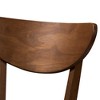 Set of 2 Baxton Studio Eline Mid Century Modern Walnut Finished Wood Faux Leather Upholstered Counter Height Barstools Black: Oval Back, Spot Clean - 4 of 4