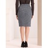 INSPIRE CHIC Women's Pencil Tweed Buttons Decor Side Zipper Winter Classic Skirts - 3 of 4