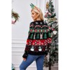 Coolmee Women Christmas Casual Knitted Cardigan V Neck Long Sleeve Buttons Cute Fuzzy Funny Sweater Top Wintertime Holiday Parties - 3 of 4
