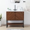JONATHAN Y Juhl Chevron-Front Modern Minimalist 2-Shelf Bath Vanity Cabinet Only (Sink Basin Not Included) - 2 of 4