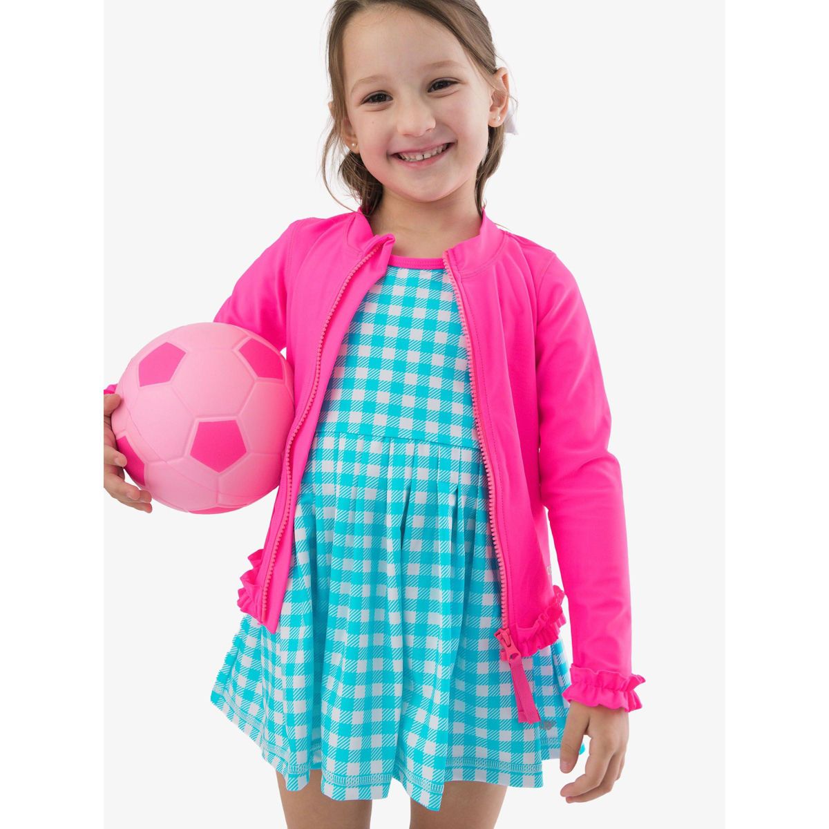RuffleButts Toddler Girls UPF50+ Active Dress & Bike Short Set - thumbnail 7