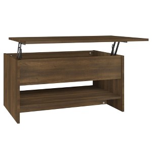 vidaXL Coffee Table Brown Oak 31.5"x19.7"x15.7" Engineered Wood - 1 of 4