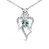 .925 Sterling Silver Created Blue Topaz Angel Pendant Necklace - 2 of 4