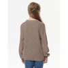 Girls Pullover Sweater Cable Knit Soft Comfy Sweater for Girls Crew Neck Sweater Puff Sleeve Ribbed Knit Cuff - 2 of 4
