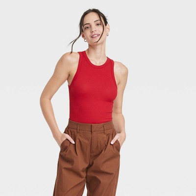 Women's Slim Fit Ribbed Tank Top - A New Day™