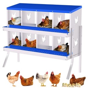 Chicken Nesting Box, Metal Nest Boxes for Chicken, Chicken Laying Box with Chicken Perch, Roll Away Nest Box for Chicken Coop - 1 of 4