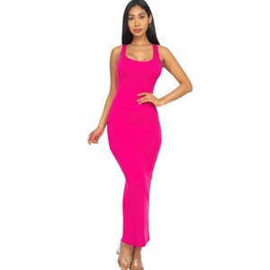 Slickblue Women's Solid Maxi Dress, Sleeveless Stretch Jersey Fabric, Casual Fit, Multi Colors Options, Size S-L - 1 of 4