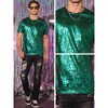 Lars Amadeus Men's Round Neck Short Sleeves Club Sparkle T-Shirt Tops - 4 of 4