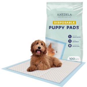Katziela Disposable Small Pet Pads for Dogs Potty Training and Pee Protection 22X23 (100) Pack - 1 of 4