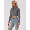 Allegra K Women's Classic Long Sleeve Button Down Trucker Jean Denim Jacket - 2 of 4