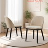 Restaurants Comfortable Dining Chairs w/Thick Cushions and Wooden Legs, Set of Two, w/ Curved Backrests, Suitable - 3 of 4