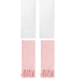 REGALWOVEN 4 Packs Solid Absorbent Soft Cotton Hand Towels 14" x 30" - 1 of 4