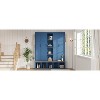 APRILSOUL 62.9"W Farmhouse 4-in-1 Hall Tree - 6 Hooks, Wood Grain Bench, Shoe Cabinet - 3 of 4