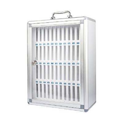 Kore Design Cell Phone Storage Wall Mount Aluminum Lock Box, 48-Slot