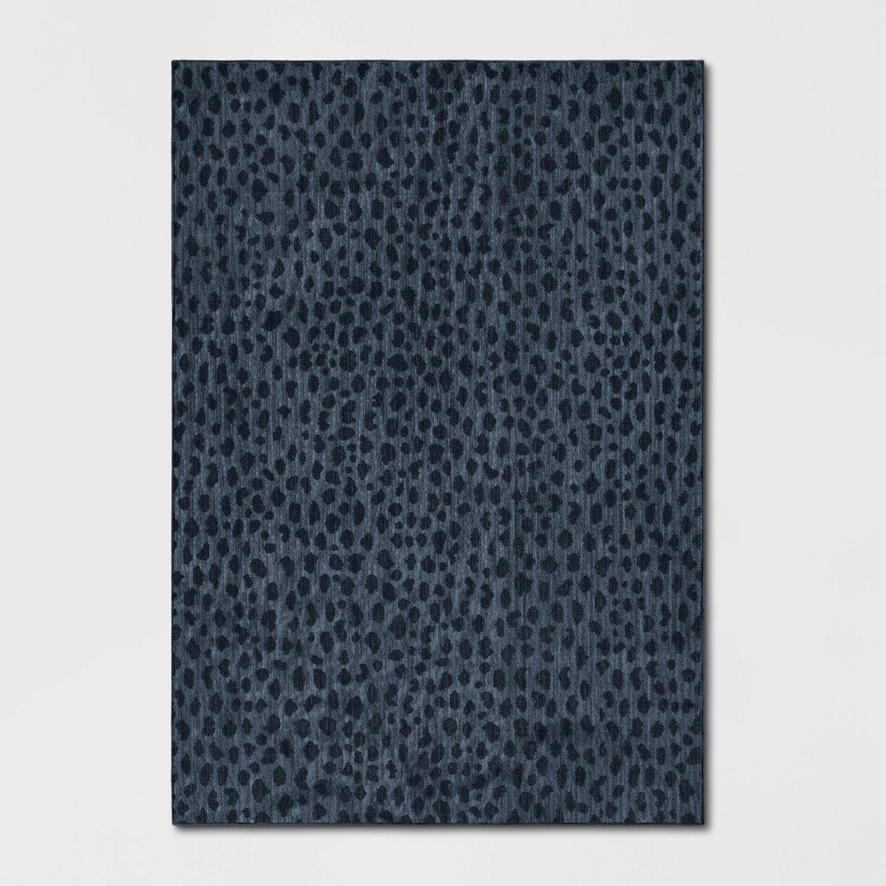 10'x13' Daffodil Leopard Print Woven Rug Blue - Opalhouse™