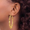 Black Bow Jewelry 10mm x 55mm 14k Yellow Gold Hollow Bamboo Inspired Hoop Earrings - 3 of 4