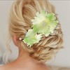 Unique Bargains Flowers Pattern Hair Clip 5.31"x3.94" Bud Green 1 Pc - 2 of 4