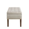 GDFStudio Peter Velvet Tufted Upholstered 48" Ottoman with Nail and Wood Legs - 4 of 4