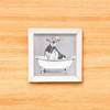 Slickblue Black and White Cow Print in Clawfoot Tub – Bathing Bertha, Distressed White Frame, Ready to Hang - 3 of 3
