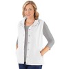 Collections Etc Snap Front and Cinch Back Sleeveless Vest with Front Slant Pockets - Flattering Layering Piece for Outfit - 4 of 4