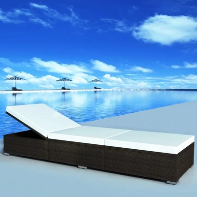 Sunlounger Brown and cream whitevidaXL