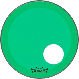 Remo Powerstroke P3 Colortone Green Resonant Bass Drum Head With 5" Offset Hole - 1 of 2