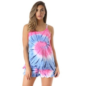 Just Love Tie Dye Pajama Short Set with Ruffle Detail | Womens PJ Set - 1 of 3