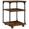 vidaXL Printer Stand 3-Tier Smoked Oak 16.9"x18.9"x25.2" Engineered Wood - 2 of 4